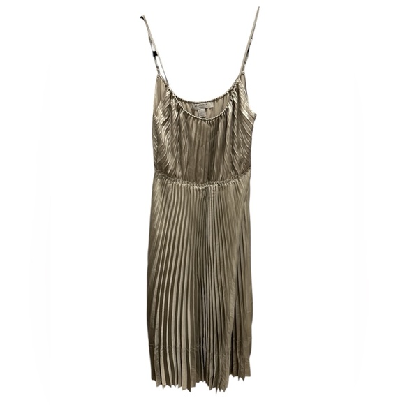 NWOT AllSaints Silvi Pleated Champagne Midi Slip Dress – Size Small - Picture 6 of 9